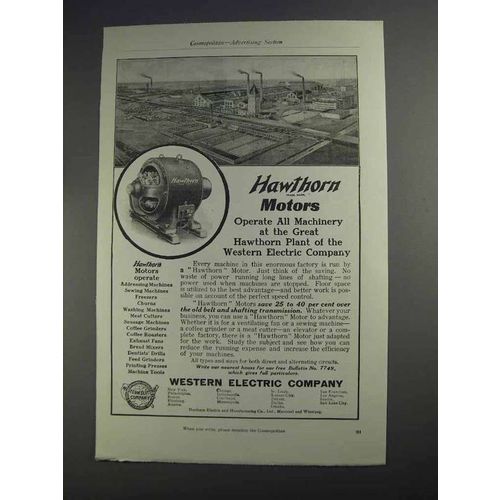 1912 Western Electric Hawthorn Motors Ad