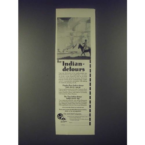 1931 Santa Fe Railroad Ad - The Indian-Detours