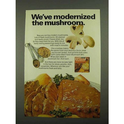 1968 Lipton Beef Flavor Mushroom Mix Ad - Modernized