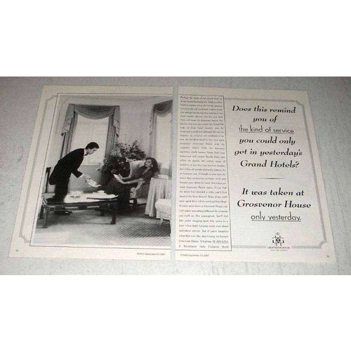 1987 Grosvenor House Hotel Ad - The Kind of Service