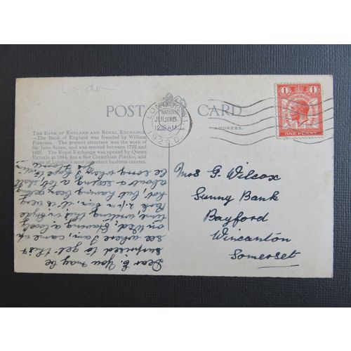Bank Of England & Royal Exchange, London Postcard