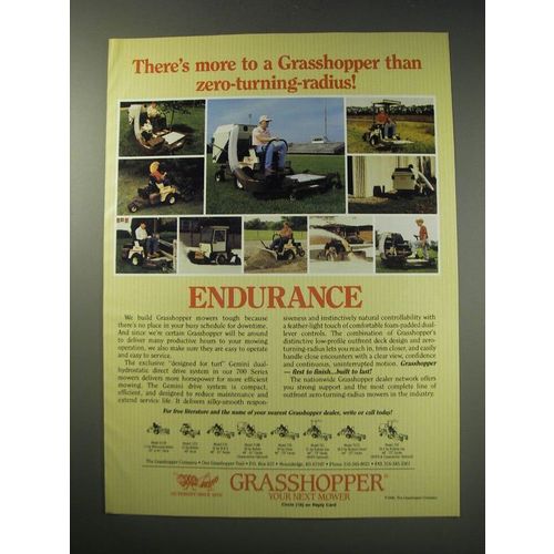 1991 Grasshopper Mowers Ad - There's more to a Grasshopper