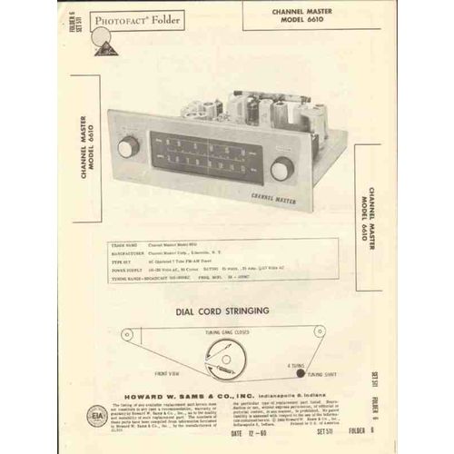CHANNEL MASTER model 6610 AM FM tuner Sams Photofact manual