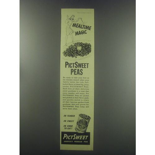 1945 PictSweet Sweet Peas Ad - Mealtime magic