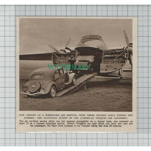 C2525) Lympne To Le Touquet Air Car Ferry Bristol Freighter - 1949 Clip