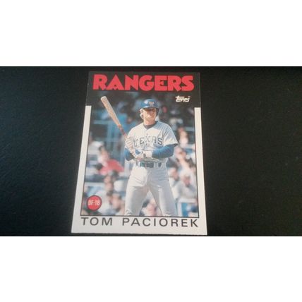 1986 Topps Traded Card # 083T Tom Paciorek Excellent (5) Texas Rangers