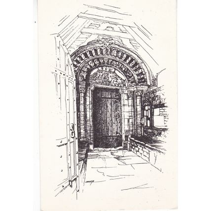 Cruwys Norman Doorway Elkstone Church Unknown Artist Postcard unused VGC