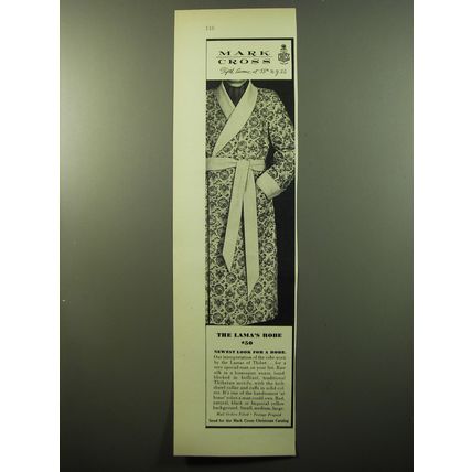 1950 Mark Cross Lama's Robe Advertisement