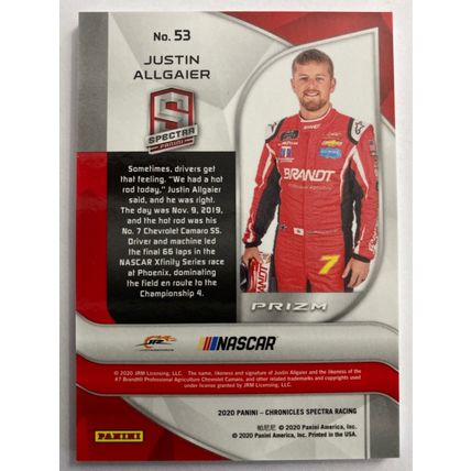 2020 Panini Spectra #53 Justin Allgaier