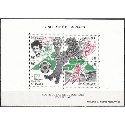 Monaco 1990 Michel Bloc Feuillet 48 Neuf ** Cote (2008) 17.00 € Football