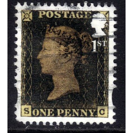 GB 2016 QE2 1st 175th Anniv Penny Black used SG 3807 ( K1265 )