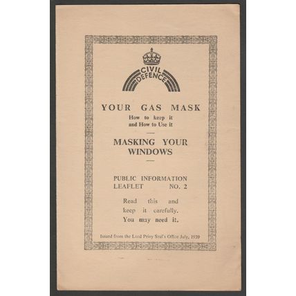 Civil Defence Public Information Leaflets 1-4, Lord Privy Seal's Office, 1939