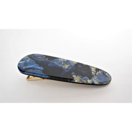 2 1/2 inch abalone shell effect blue multi-color marbled alligator hair clip