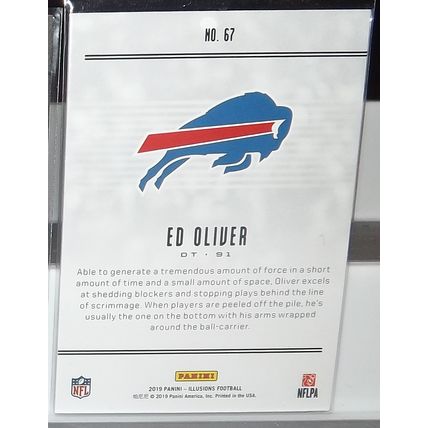 2019 Panini Illusions Hobby ED OLIVER (Bills) Rookie Card #67