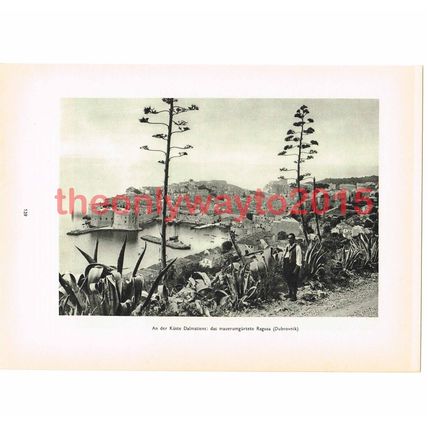 Dubrovnik on Dalmatian Coast, Croatia, Photo Book Illustration 1935