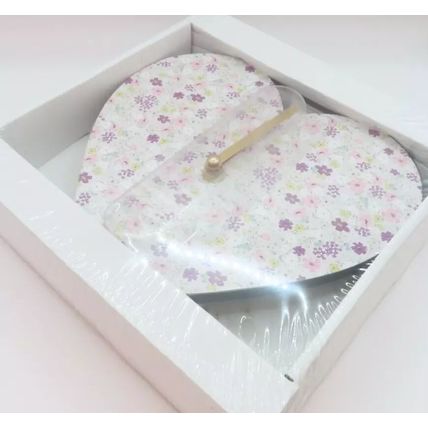 Heart Shaped Floral Pastel Wall Clock MDF 19.5 CM Time Gift Home Decor