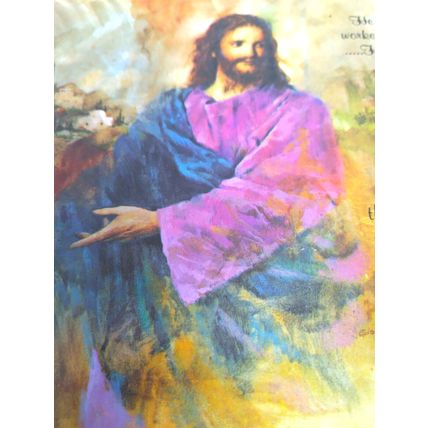 Christianity Jesus Christ Table Hot Pad/ Plaque Cork Back HP0030 Vintage Decor