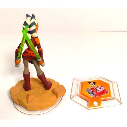 Star Wars Disney Infinity Ahsoka Tano 3.0 Figure & Mickey 1.0 Power Disc Lot