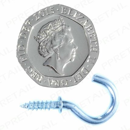 50x SILVER SMALL 15mm HOOKS HAND SCREW Mini Key Kitchen/Hall Hat/Coat Peg Hanger