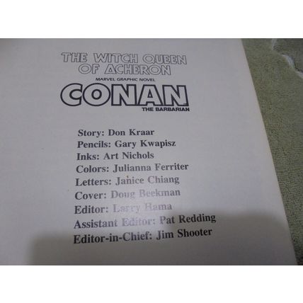 Marvel Graphic Novel # 19: CONAN: Witch Queen of Acheron! 1st Printing, 1985!!