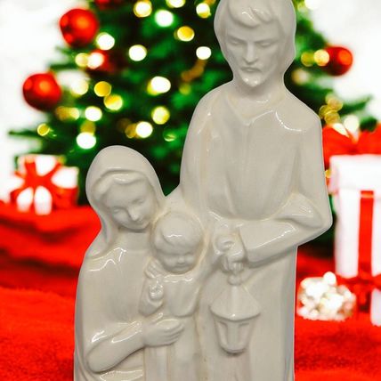 Vintage 80's Holy Family Figure - White Bisque - Nativity - Christmas