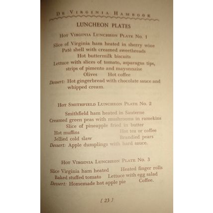 1946 De Virginia Hambook by De Ol' Virginia Hamcook - Dietz Press 16th Printing