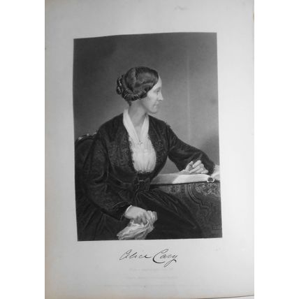 Alice Cary - steel engraving - 1873 - Duyckinck Portrait Gallery