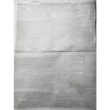NEW YORK TRIBUNE, April 8, 1864 - Civil War; Irish on Slavery; Metropolitan Fair