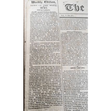 Civil War] The World, New York, March 15, 1865. Original complete issue