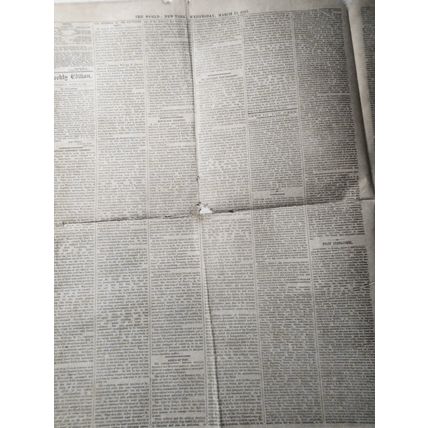 Civil War] The World, New York, March 15, 1865. Original complete issue