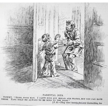 "Parental Joys" original cartoon, Harper's Weekly, 1893