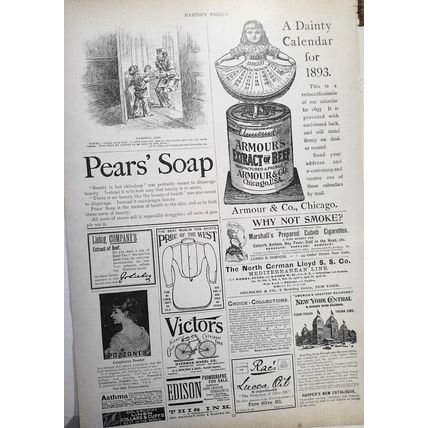 "Parental Joys" original cartoon, Harper's Weekly, 1893