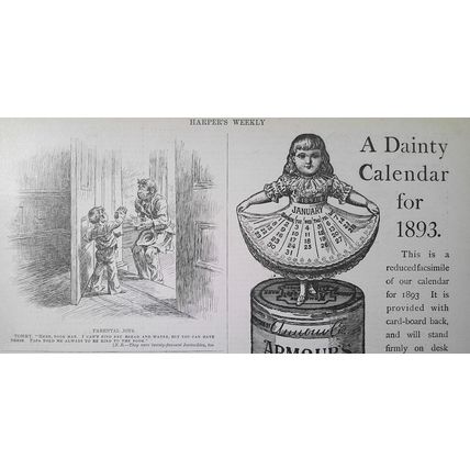 "Parental Joys" original cartoon, Harper's Weekly, 1893