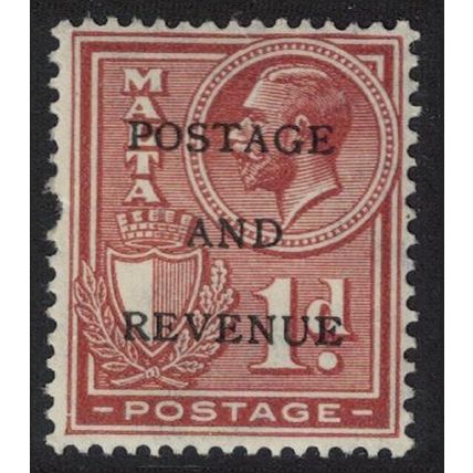 Malta George V 1d. - brown Ovpt 1928 MH SG#177