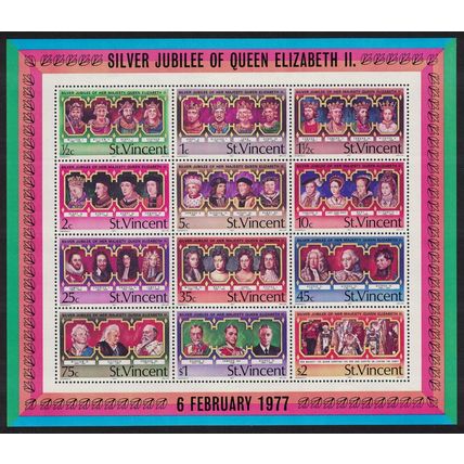 St. Vincent British Monarchs Silver Jubilee MS 1977 MNH SG#MS514