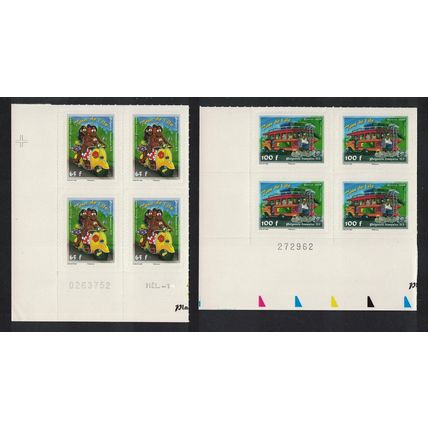 Fr. Polynesia Scooter Bus Tour d'Ile 2v Corner Blocks of 4 Number 2008 MNH
