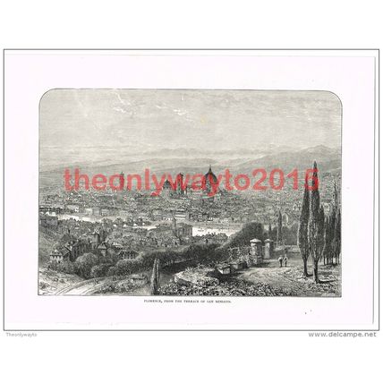 Florence from Terrace of San Miniato, Italy, Book Illustration (Print), c1891