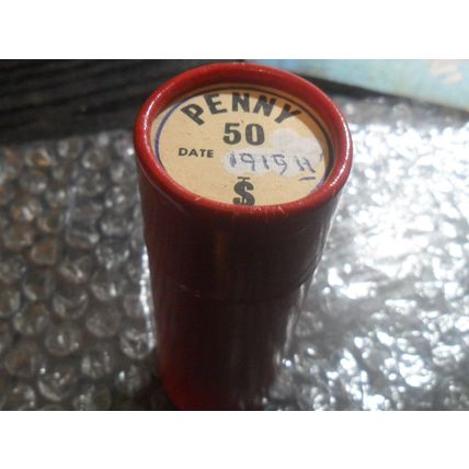 Roll of 1919H George V pennies - 50 coins.