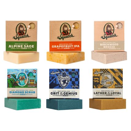Variety! (6) Dr Squatch 5oz Bars - Ravenclaw, Hufflepuff, Minecraft, Alpine....