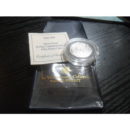 1994 Elizabeth II 50p Silver Proof - Normandy Landings.
