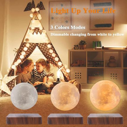 Levitating Moon Lamp, Magnetic Floating Moon Lamp Spinning Luna Night Light with
