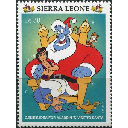 Sierra Leone. 1997. Genie's idea for Alladin's visit to Santa (MNH **) Stamp
