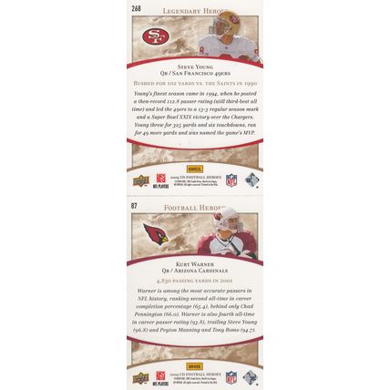 STEVE YOUNG & KURT WARNER AUTO 2009 49ERS & CARDINALS HOF SB CHAMPION MVP QB'S
