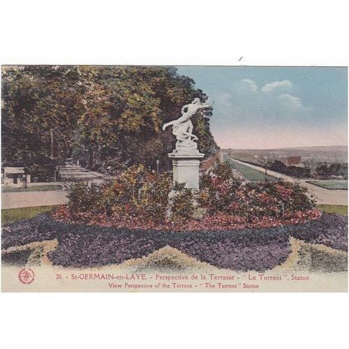 Perspective De La Terrasse Le Torrent Statue St Germain En Laye France Postcard