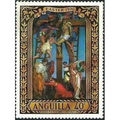 Anguilla QEII 1970 Easter 40c Fiorentino Mounted Mint MM SG78 Sc93 postage stamp