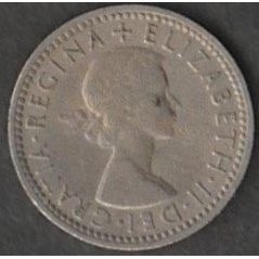 Coins. Pre-Decimal 1958 Elizabeth II Six Pence Coin