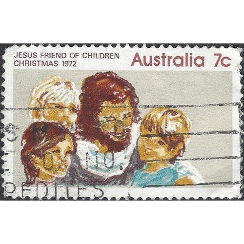 AUSTRALIA, CHRISTMAS, Jesus Friend of Children, brown 1972, 7c, #3