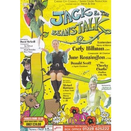 Carly Hillman Di Marco Eastenders Jack & The Beanstalk Hand Signed Theatre Flyer