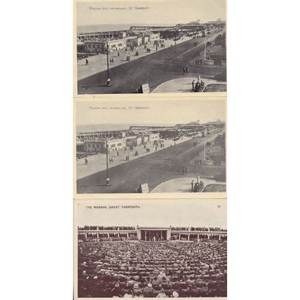 Great Yarmouth 3x Antique The Marina Postcard s Incl Live Concert Bundle