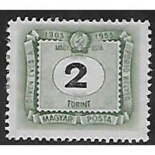 Po Mi 220: 2 Ft. deep green/black 50th Anniv. of Hungarian Postage Due Stamps